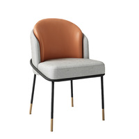 Chaise de salle à manger de luxe en pierre à motif pied-de-poule avec pieds en métal doré en forme d'arachide pour usage en restaurant
