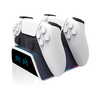 KJH pour contrôleur PS5 lumière colorée double support de charge pour contrôleur PlayStation 5 chargeur de lumière RVB pour contrôleur PS5