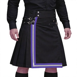 Kilt Utilitario Escocés de Alta Calidad en Negro y Morado para Bomberos, con Detalles de Alta Visibilidad, ODM OEM - Product Image 1