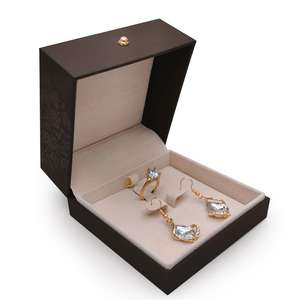 Collier personnalisé couleur café, boucles d'oreilles, bague, emballage de bijoux, boîte cadeau avec Logo, emballage de bijoux, toucher agréable, papier en similicuir - Product Image 3