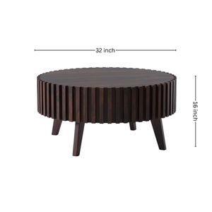 Table basse ronde en bois de Sheesham artisanal, table basse en bois de qualité supérieure pour salon, bureau à domicile, hôtel et salle de séjour - Product Image 3