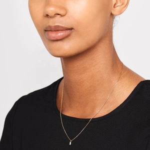 925 joyas de plata de lujo de moda de diamante simple de alfabeto baguette cubic zirconia colgante collar - Product Image 6