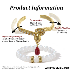 Anneaux ouverts en or 18 carats plaqué argent S925 anneaux de serpent empilables en pierre de lune bleue en cristal naturel - Product Image 2