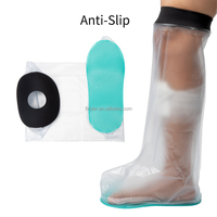 Firstar Housse de protection antidérapante réutilisable en PVC/Silicone pour plâtre de jambe, pour douche, genou, pied, cheville blessés, post-chirurgie, pansements, CE