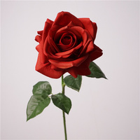 Hochwertige realistische Big Head künstliche rote Gummi feuchtigkeit spendende Real Touch Rose Blume für Home Decoration