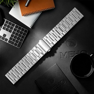 Correa de reloj de titanio con eslabones plateados cepillados, repuesto para uso diario y de negocios - Product Image 1