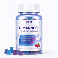Gummies de D-Mannose à Marque Blanche OEM, 30 Unités, avec Pissenlit et Vitamine C, Complément Alimentaire