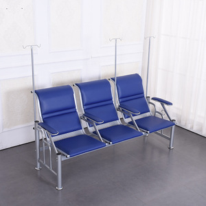 Banco de espera para hospital Oulang Furniture, 3 plazas, silla de infusión azul para uso público en clínicas - Product Image 1