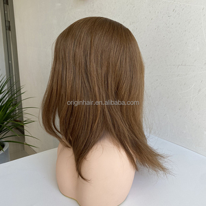 Prótesis de Reemplazo de 7x9 Pulgadas, Base de Poliuretano, Inyección, Piel Fina, <span class=keywords><strong>Natural</strong></span>, Cruda, 6 #   Parche de Cabello Humano Color Marrón para <span class=keywords><strong>Mujer</strong></span> - Product Image 2