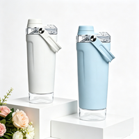 Gobelet en métal à double paroi de 20 oz avec logo personnalisé, gourde en acier inoxydable, shaker pour protéines, mélangeur de poudre pour la salle de sport et la remise en forme