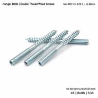 Vis à double filetage pour bois, vis à cheville M8 M10 M12 en acier inoxydable 304, acier au carbone galvanisé pour montage de panneaux solaires sur toiture