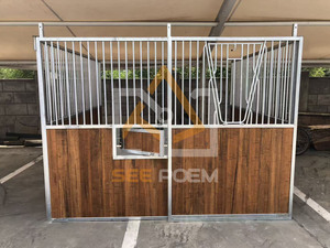 竹子热镀锌钢便携式可移动马马厩箱带前门室内农场固体最适合马护理 - Product Image 2