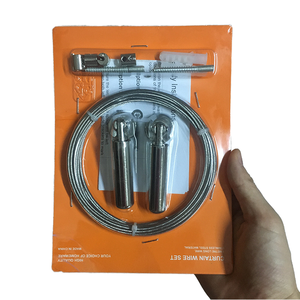 Accesorios Multifuncionales para Cables de Acero Inoxidable de 5 Metros, <span class=keywords><strong>Tensor</strong></span> de Cortina Plegable, Juego de Varillas para Tender Ropa con Componentes Metálicos - Product Image 1