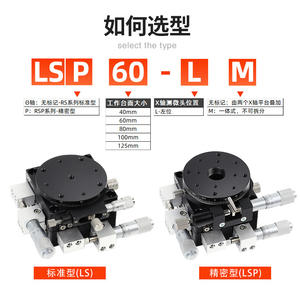 Plateau de translation optique rotatif de précision XYR Axis LS60/40/90/100/125, réglage fin sur trois axes pour station totale - Product Image 1