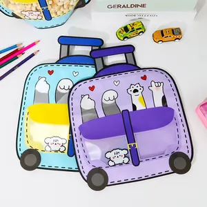 Hot Selling Stock Cute Luggage Shape Packaging Bag Can Stand Up Gift Bag With Handheld