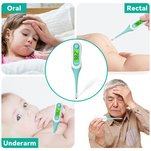 Termometro Digitale Impermeabile per Uso Domestico QT001, Lettura Rapida in 8 Secondi, per Adulti e Bambini, Retroilluminazione a 3 Colori, Precisione 0,2°C, in Plastica, per Uso Orale e Rettale - Product Image 6