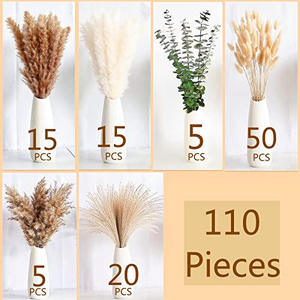 Decoración de Boda Hecha a Mano, Eucalipto Preservado, Combinación de Hierba de Pampas Seca, Hierba de Cola de Conejo, para el Día de la Madre, Navidad - Product Image 5