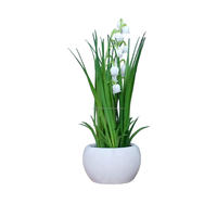 Petit bonsaï synthétique de 18 cm, herbe d'oignon, enkianthus blanc, fleur de cloche fuchsia, plantes en pot, écologiques, pour mariage, Noël