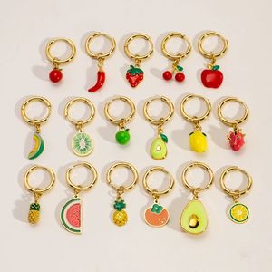 <span class=keywords><strong>Pendientes</strong></span> de fruta de acero inoxidable, moda, melocotón, sandía, melocotón, <span class=keywords><strong>Mango</strong></span>, <span class=keywords><strong>aro</strong></span> antiguo, <span class=keywords><strong>pendientes</strong></span> Huggie, joyería para mujer - Product Image 3