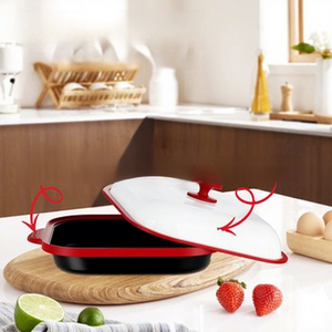 เตาอบไมโครเวฟ หม้อพิเศษ กระทะทอด กระทะย่า<span class=keywords><strong>ง</strong></span> <span class=keywords><strong>หมู</strong></span>สามชั้น เบคอน ปีกไก่ สเต็ก ถาดอบอเนกประสงค์ เกรดอาหาร - Product Image 2