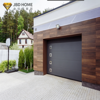 Porte de garage moderne en aluminium et verre sur mesure 16 x 7 pieds, panneaux sectionnels isolés avec ouvre-porte électrique