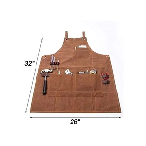 Échantillon gratuit : Tablier de charpentier robuste pour hommes et femmes, tablier à outils en toile cirée imperméable, idéal pour la cuisine, le jardin, la poterie - Product Image 2