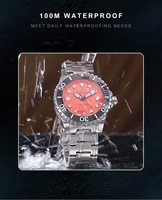 CADISEN AQUA DIVER Jam Tangan Pria Mewah Merek Baru Jam Tangan Otomatis Jepang MIYOTA 8215 10Bar Jam Tangan Mekanis Tahan Air Bercahaya