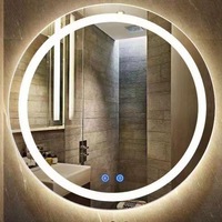 Miroir de salle de bain rond, cadre ultra-fin, éclairage LED intelligent anti-buée, résistant aux chocs, mural, décoratif, style Instagram