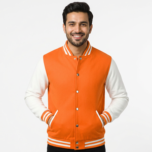 Custom Logo Streetwear High Quality Embroidery Varsity <b>Jackets</b> <b>Winter</b> Fleece <b>Leather</b> Bomber CollegeBaseballjacket for men - Product Image 1