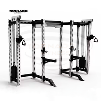 Máquina Smith Tornado Fitness, Estación Multifuncional con Cable, Entrenador Funcional, Rack de Entrenamiento Integrado de Ocho Columnas, Acero, Uso Comercial