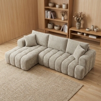 Canapé d'angle convertible en chenille, grand format, de luxe, moderne et confortable, pour appartement, hôtel, villa