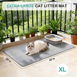Tapis pour chat de plusieurs tailles pour litière, tapis imperméable pour attraper les litières, tapis extra large en silicone pour litière de chat - Product Image 5