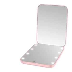 Miroir de poche portable avec logo personnalisé, miroir de maquillage compact pliable de voyage avec lumière LED, grossissement 2X, miroir LED - Product Image 4