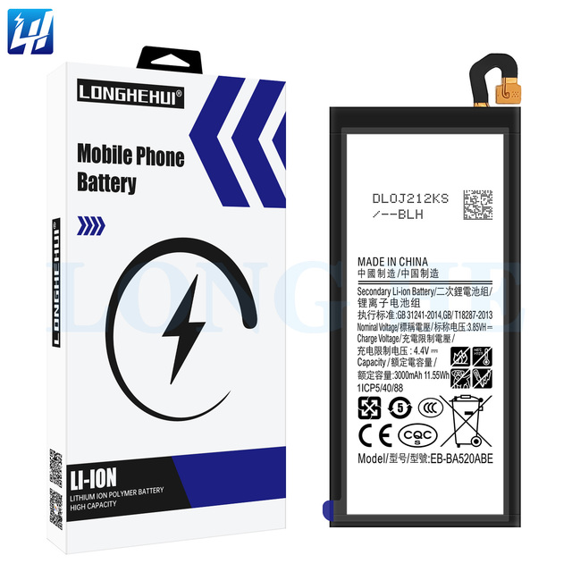 2020 Ithium Polymer Phone Battery 3000Mah Eb-Ba520Abe for Samsung Galaxy A5 2017 A5 A520 Original Battery