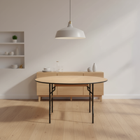 Modernes Design Klappbarer Holz-Esstisch mit Metallrahmen Großhandel Rechteckige Runde Tische für Hotel Outdoor Hochzeiten Events