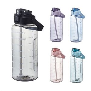 Bouteilles d'eau de sport en plastique sans BPA de 2 L (64 oz) pour la gym, avec marqueur de temps, vente en gros - Product Image 6