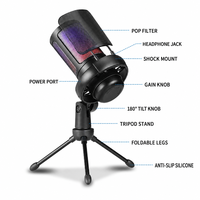 Kit de microphone à condensateur professionnel ME6S USB Type-C pour PC portable, micro cardioïde pour enregistrement, diffusion, jeux à domicile