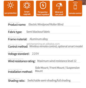 Stores d'extérieur Offre Spéciale étanches au vent et imperméables Stores roulants d'extérieur Stores automatisés pour l'extérieur - Product Image 5