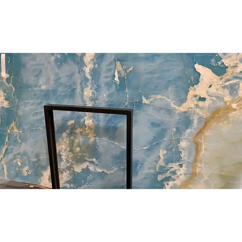 Doğa kristal mavi gökyüzü oniks mermer duvar tasarımı