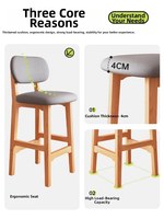Fabricants de meubles, tabourets de bar modernes avec structure en bois massif, chaises hautes pour table de bar, style européen et américain