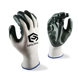 CY vente en gros personnalisé tricoté construction handschuhe équipement de protection individuelle jardin nitrile gants de travail de sécurité