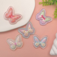 100 piezas de dijes de resina planos con diseño de mariposa de dibujos animados Kawaii, ideales para decoración de teléfonos, manualidades, álbumes de recortes, fundas de teléfono y accesorios de joyería.