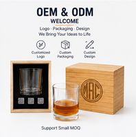 Verres à whisky ronds sans plomb personnalisables par gravure laser et ensemble de pierres à whisky avec boîte en bois – Fabricant Shunstone