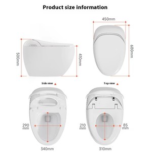 Nuovo Design <span class=keywords><strong>WC</strong></span> Intelligente a Pavimento con Serbatoio Integrato a Forma di Uovo, Toilette Automatica Smart con Scarico a Sifone e <span class=keywords><strong>Coperchio</strong></span> a Chiusura Morbida - Product Image 2