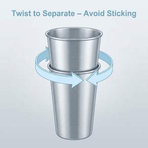Vasos de Acero Inoxidable Apilables e Irrompibles de 330 ml con Tapa de PP, para Beber, Cerveza, Viajes, Camping y Uso Diario, Venta al Por Mayor - Product Image 6