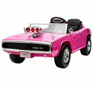 Voiture électrique pour enfants 24V 2WD sous licence Dodge, modèle rétro, avec télécommande 2.4G et double moteur 555, cadeau d'anniversaire pour les enfants de 3 à 8 ans