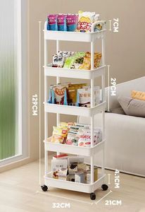 장난감 보관 트롤리 책장 스낵 랙 보관 주최자 욕실 액세서리 옷장 주최자 바퀴와 주방 수납 - Product Image 6
