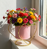 Pot de fleurs en céramique créatif pour plantes d'intérieur avec supports métalliques, pot en céramique avec support de présentation, pot de fleurs en métal pour la vente en gros