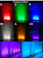 Barre LED Uplight sans fil DMX512 9x18W RGBWA+UV 6-en-1 avec batterie 18650 |   Éclairage de stade sportif rechargeable IP33 activé par le son