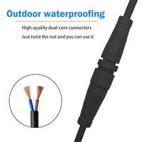 AOMEI Custom M15 Industrial Aviation LED Copper Contact 2-5 Pin IP67 Waterproof 6A Male Female PVC Cable Lighting Fixtures 250V